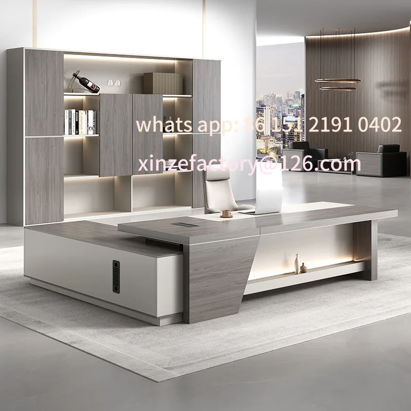 

Customizable Light Luxury Boss Desk Boss Desk Simple Modern Chairperson Office Furniture