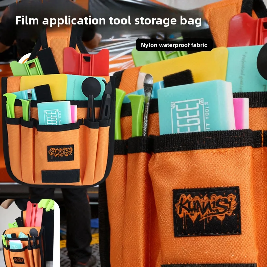 Small Canvas Multi-Functional Car Film Application Tool Bag Waist Pack Soft Diagonal Crossbody Auto Detailing Storage Pouch
