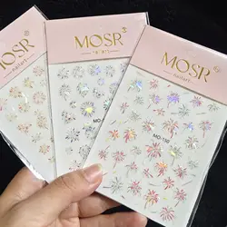 3Sheets   Butterfly Ice Lilies 3D Nail Sticker Acrylic  Nails Stickers Nail Decal  Nails Decorations