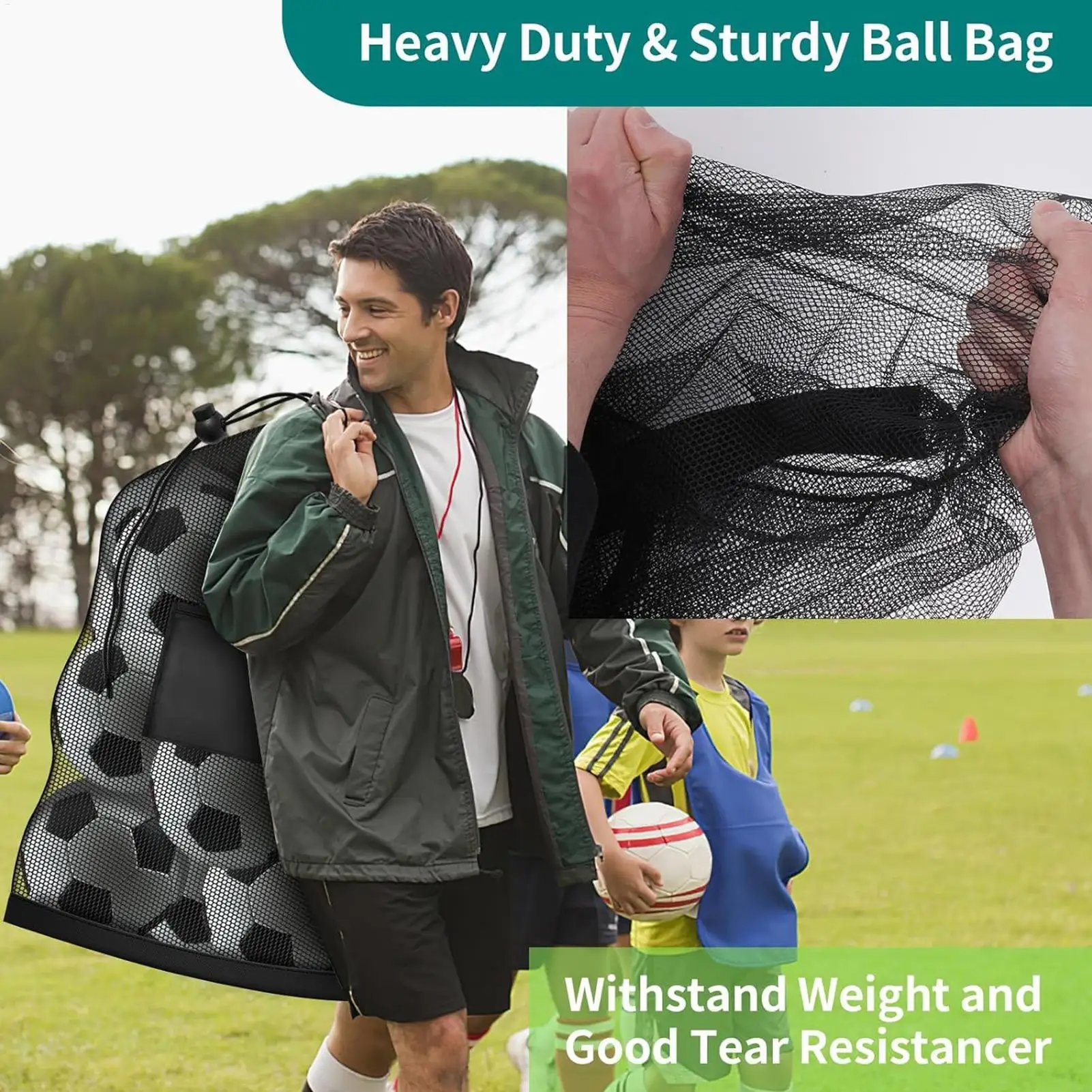 Sac de rangement pour ballon de football, sac de rangement de volley-ball de grande capacité, filet de rangement multifonctionnel pour équipement de sport, pochette pour athlètes