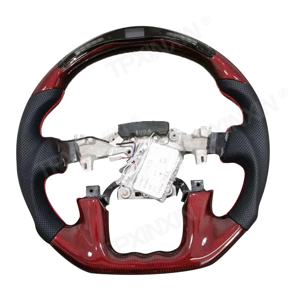 

Sport Racing Carbon Fiber Steering Wheel For Nissan Patrol Leather Lights Shifter Car Accessories