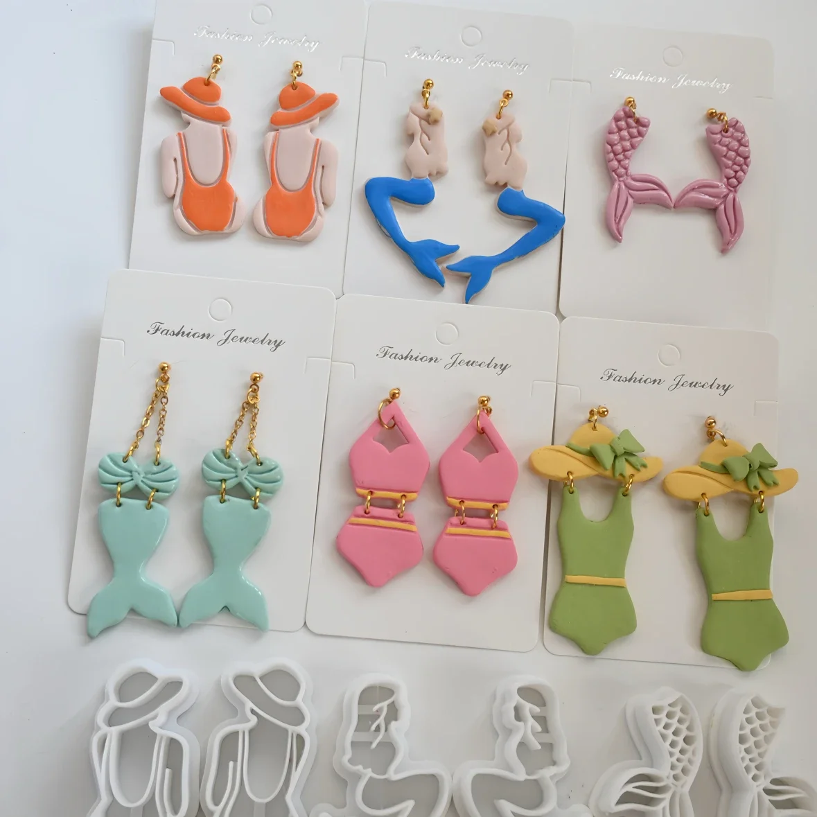 Swimsuit/ Hat/ Mermaid/ Fishtail Polymer Clay Cutter  Clay Tool Diy Earring Pendant Jewelry Molding Cutting Mold  Ceramic Tool