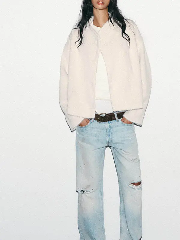 

Удобная двубортная женская верхняя одежда Long Sve Plu Jaet, универсальная зимняя утягивающая верхняя одежда из ткани ort Sle