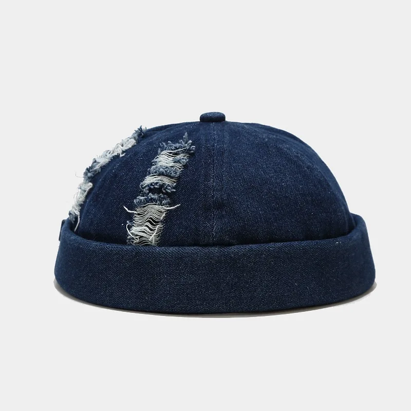 Washed Docker Beanie Brimless Cap Hat Without Visor Solid Color Retro Vintage Street Style Spring Autumn Outdoor Gorras