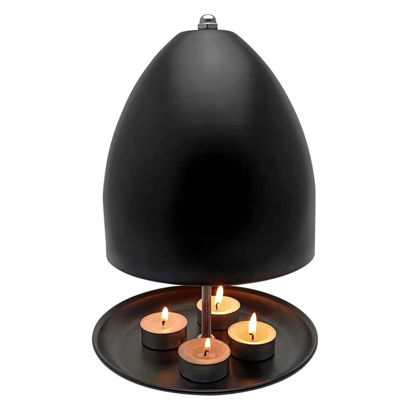 Tea Light Oven For Heating Metal Black Tea Light Candle Room Heater For Home Office