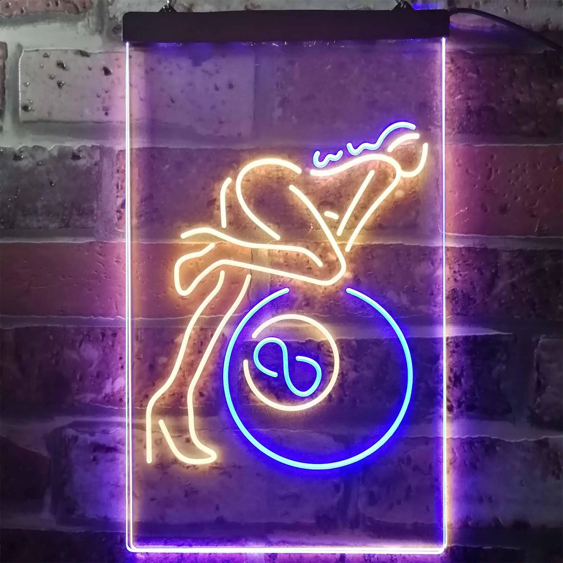 Lady Billiards Snooker 8 Ball Pool Room Dual Color Led Neon Sign st6-i2168