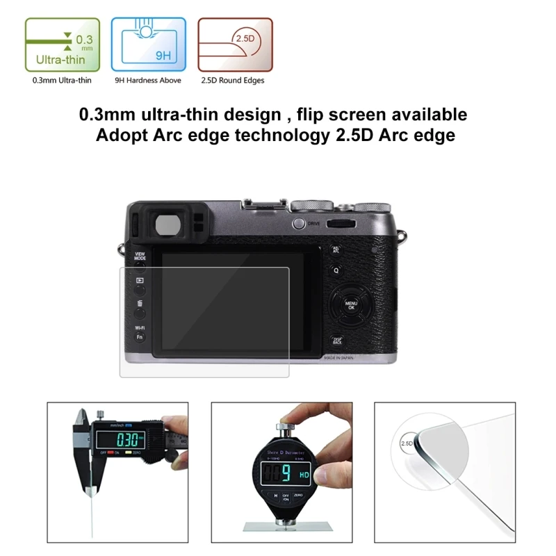 PULUZ Cho Fujifilm X100T Máy Ảnh 2.5D Cạnh Cong 9 H Độ Cứng Tempered Glass Bảo Vệ Màn Hình Cho Fujifilm X100t glass phim bảo vệ