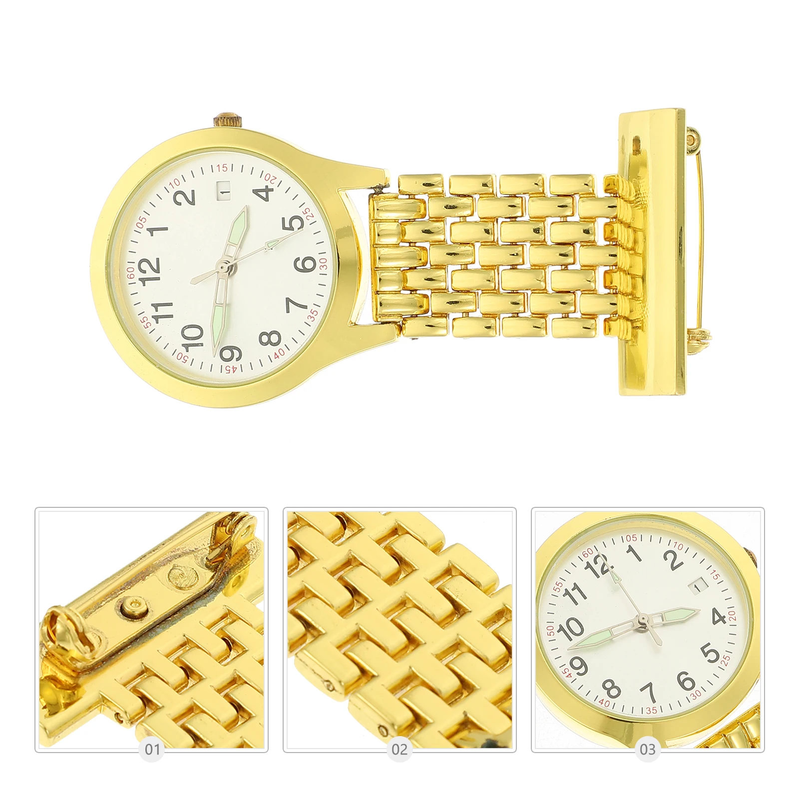 

Medical Pocket Watch Nurse Clip Zinc Iron Alloy Waterproof Silver Ladies Nursing Timepiece Stylish Design Practical Gift