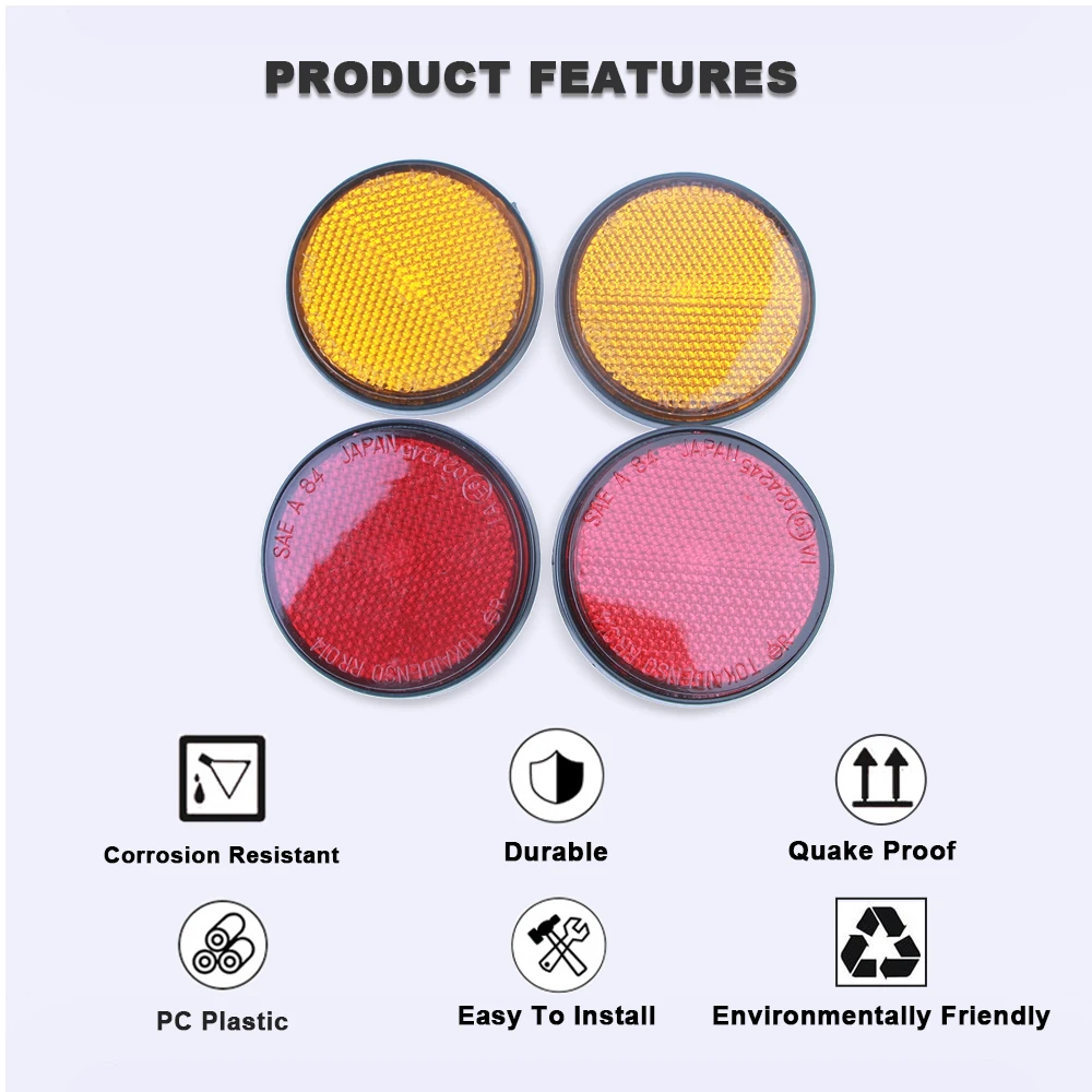 Round Motorcycle Reflector Accessories For Yamaha NMax 155 XMax300 TMax560 MT-03 MT-09 R1 R3 Tracer 9 GT Warning Reflective Mark
