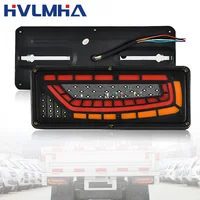 Luz LED dinámica trasera para camión, intermitente de freno trasero, lámpara de señal de marcha atrás para remolque, autobús, caravana, 2 piezas, 12/24V