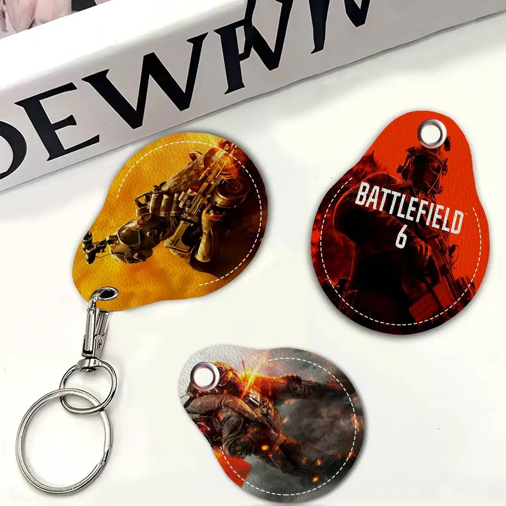 B-Battlefield 6 Cool Game Creative Cartoon Pattern Sensitive Access Card Protective Sleeve Keychain Fashion Decorative Pendant