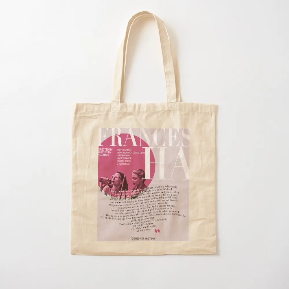 frances ha monologue film poster Tote Bag shopping trolley bag Gift bag reusable grocery bags large size bags