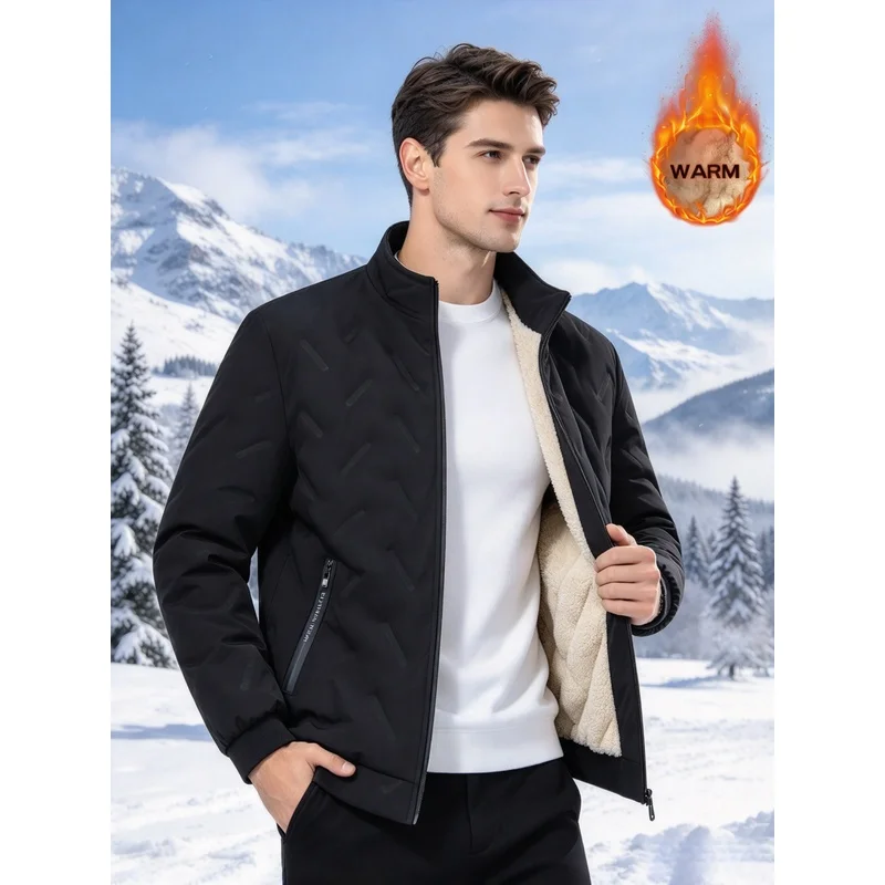 Sweatshirts for Men Men's Winter Fleece Stand Collar Jacket Men's Clothing Warm Long Coat Sweatshirt Padded Vest Hoodies Golf