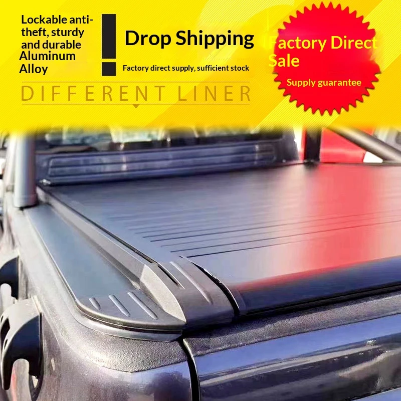 Practical Aluminum Alloy Manual Roller Shutter Tonneau Cover, Cargo Box Protective Lid For Pickup Truck Bed