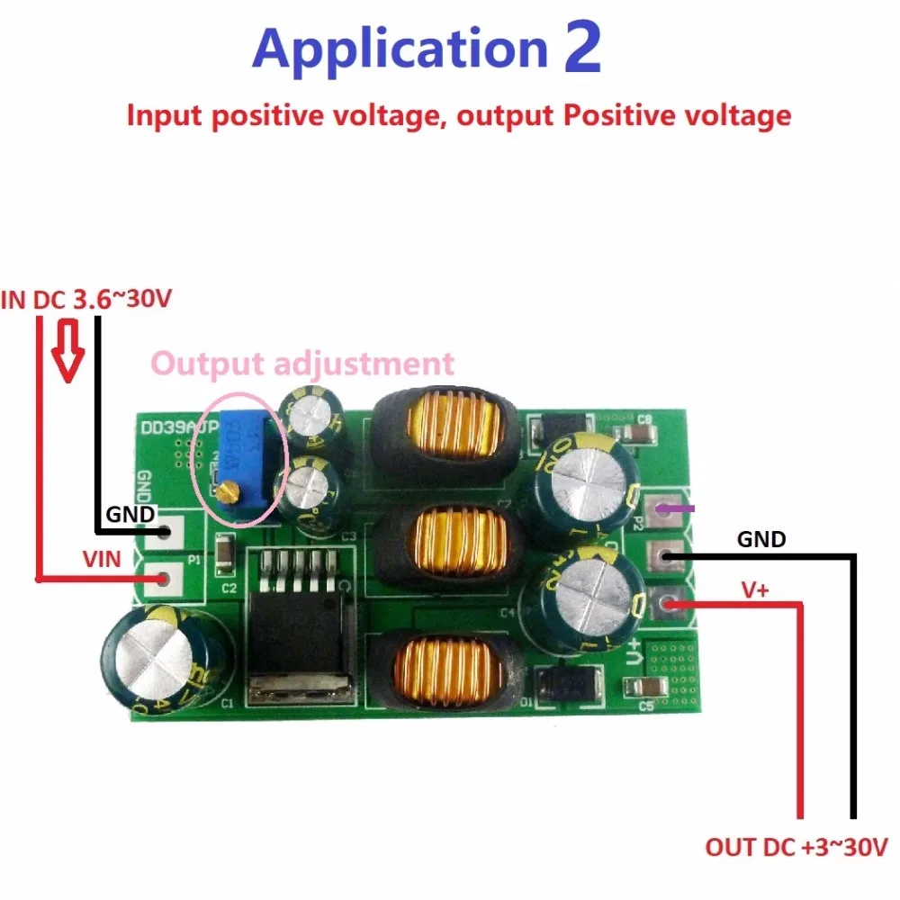 20W Boost-Buck podwójne napięcie wyjściowe 3.6-30V do +-3-30V regulowany moduł konwertera DC Step-up Boost-Buck