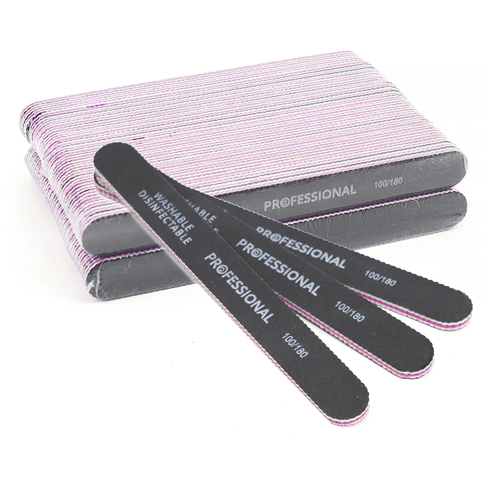 5/10 szt. Dwustronny prosty pilnik do paznokci 100/180 jednorazowe akcesoria do sprzętu do paznokci pilniki buforowe Manicurel Salon produktów