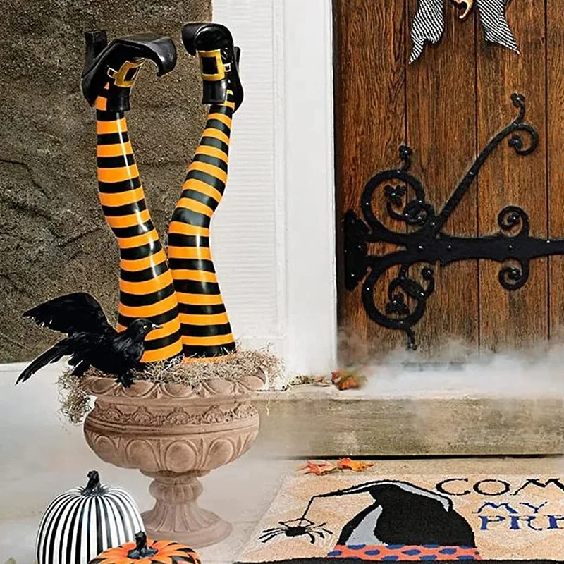 Creative Halloween decorations featuring evil witch thighs, opposite sex funny beauty legs ornaments