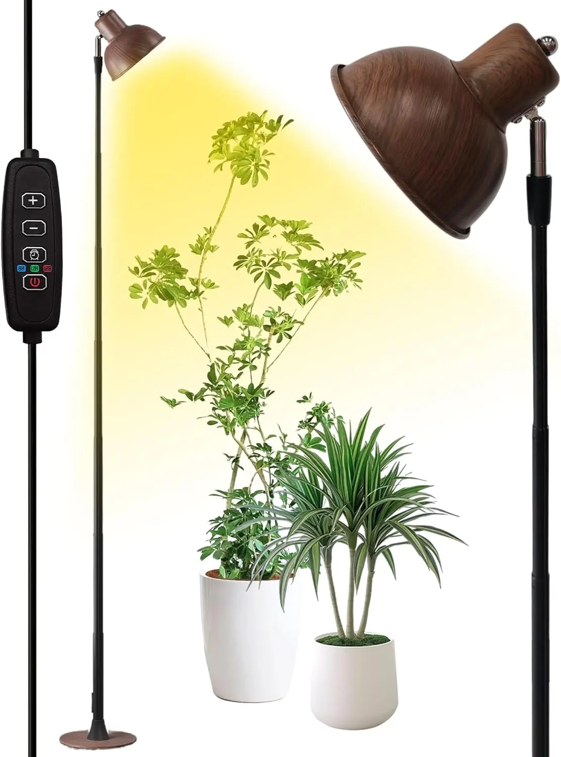 

Adjustable LED Grow Light for Indoor Plants, Auto Timer 8/12/18H, 10-Level Brightness, Ideal Large Plant Growth