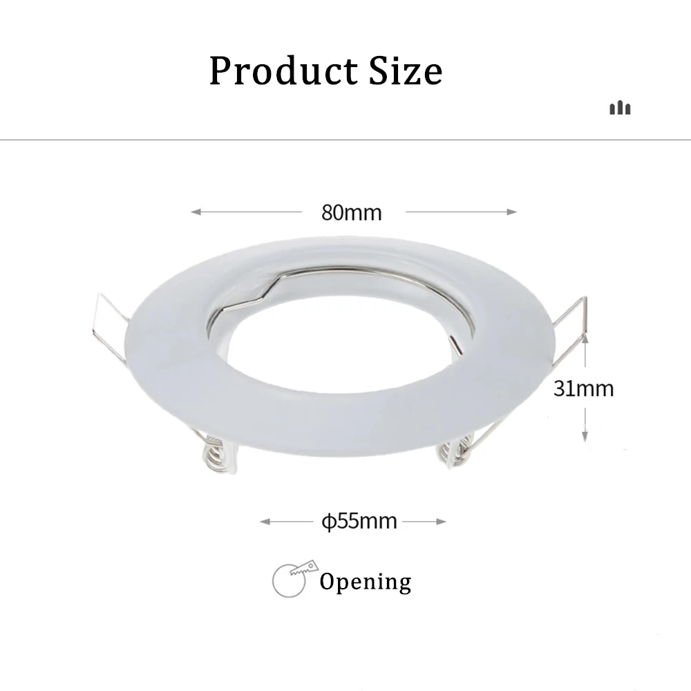 LED Downlight Recessed Mount Frame GU5.3/GU10/E27 Ceiling Lamp Holder Base Kitchen Spot Lighting Bracket Fittings Cutout 55mm