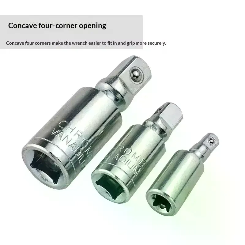 3 Piece Chrome Vanadium Steel Socket Wobble Extension Bar Set 360 Rotation For Auto Repair Home DIY Work
