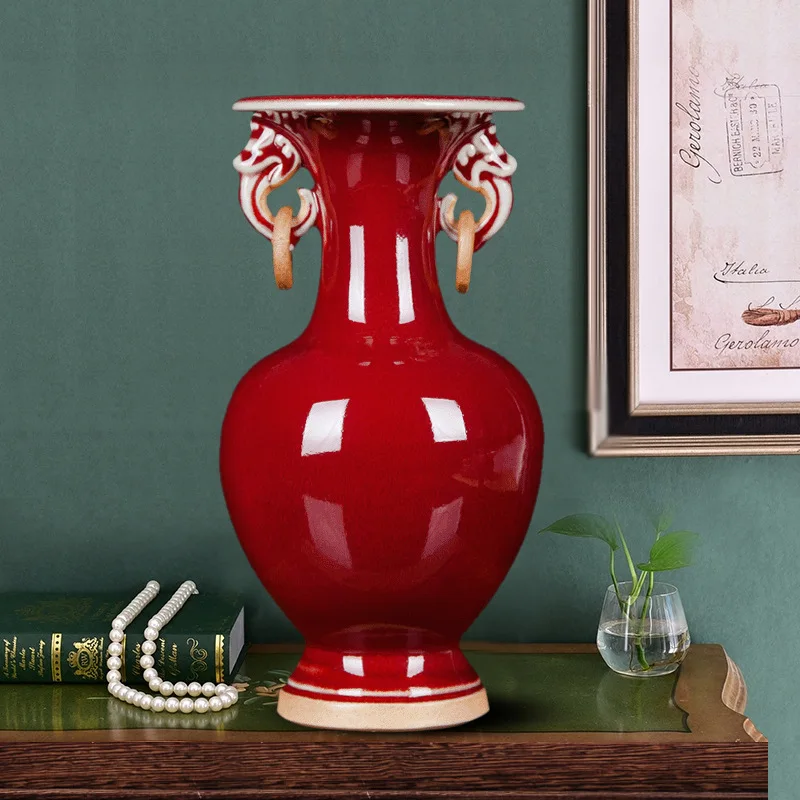 ceramic antique crackle glaze vase - home living room decorative ornament