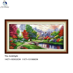 The Ambilight Patterns Aida Canvas Cross Stitch Kit 14ct and 11ct Counted DMC Cotton Thread Embroidery DIY Hand Made Needlework