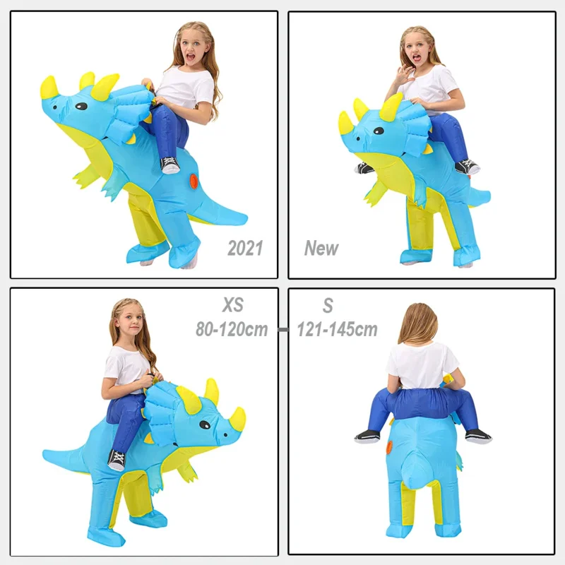 Disfraz de dinosaurio inflable de tricota para niños, traje de anime de dibujos animados, Halloween, Purim, Navidad, cosplay, regalos de cumpleaños