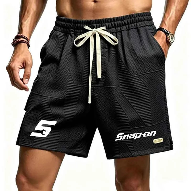 

EU Size Men's Casual Shorts 5 letter Print Elastic Waist Sports Shorts