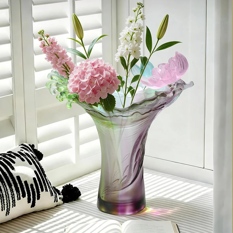 Home Creative Crystal Fish Flower Holder Surplus Every Year Vase Dining Room Decoration Living Room Sample Room Decoratior
