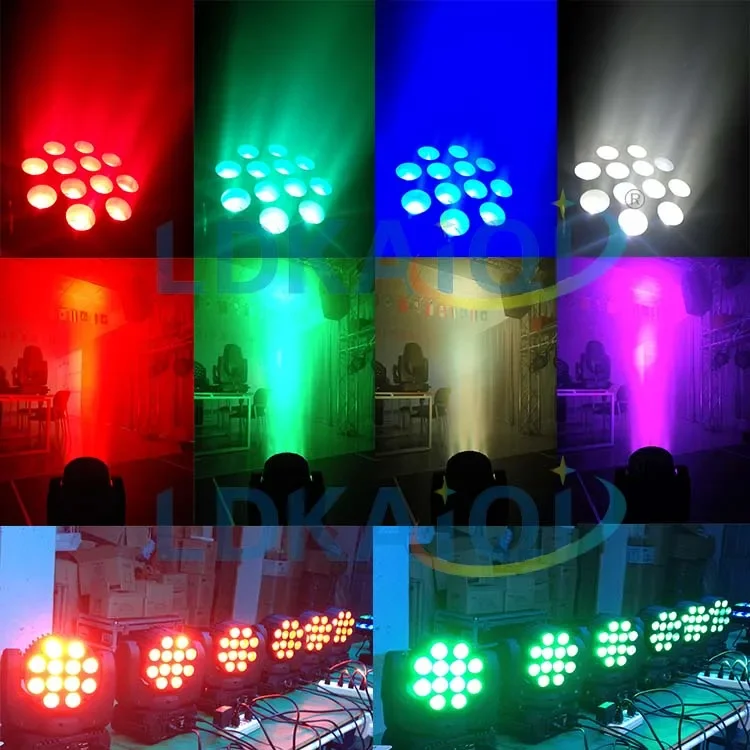 Stage Event Dj Led Lighting 12 X 10w Led RGBW 4in1 Beam Wash Moving Head Light