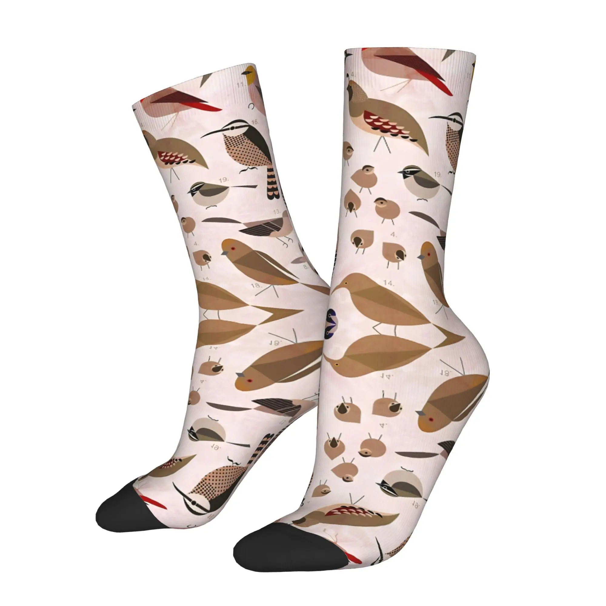 1pc Sonoran Birds Printed Men's Socks  Novelty Hip Hop Harajuku Pattern Crew Sock Casual Gift
