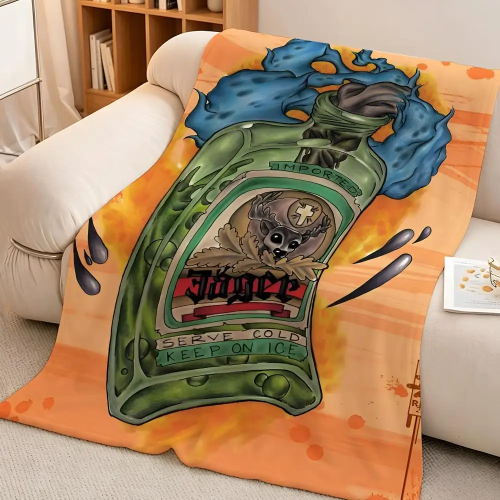 Drink J-jagermeister Throw hot High-Density Short Plush Blanket Soft Skin-Friendly for Sofa Nap Air-Conditioned Room