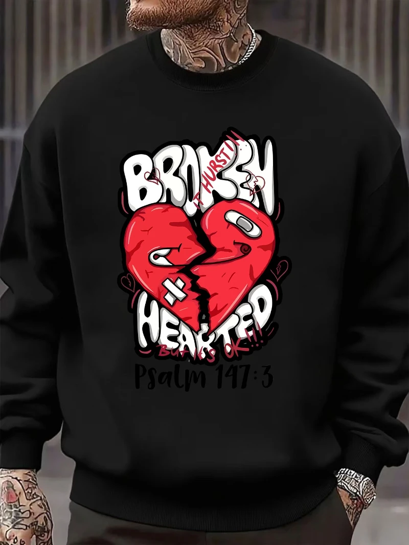 

Mens Comfortable Long Sleeve Crewneck Sweatshirt Broken 2025 Autumn Winter Round-neck Hoodie Is for Both Men and Women Top