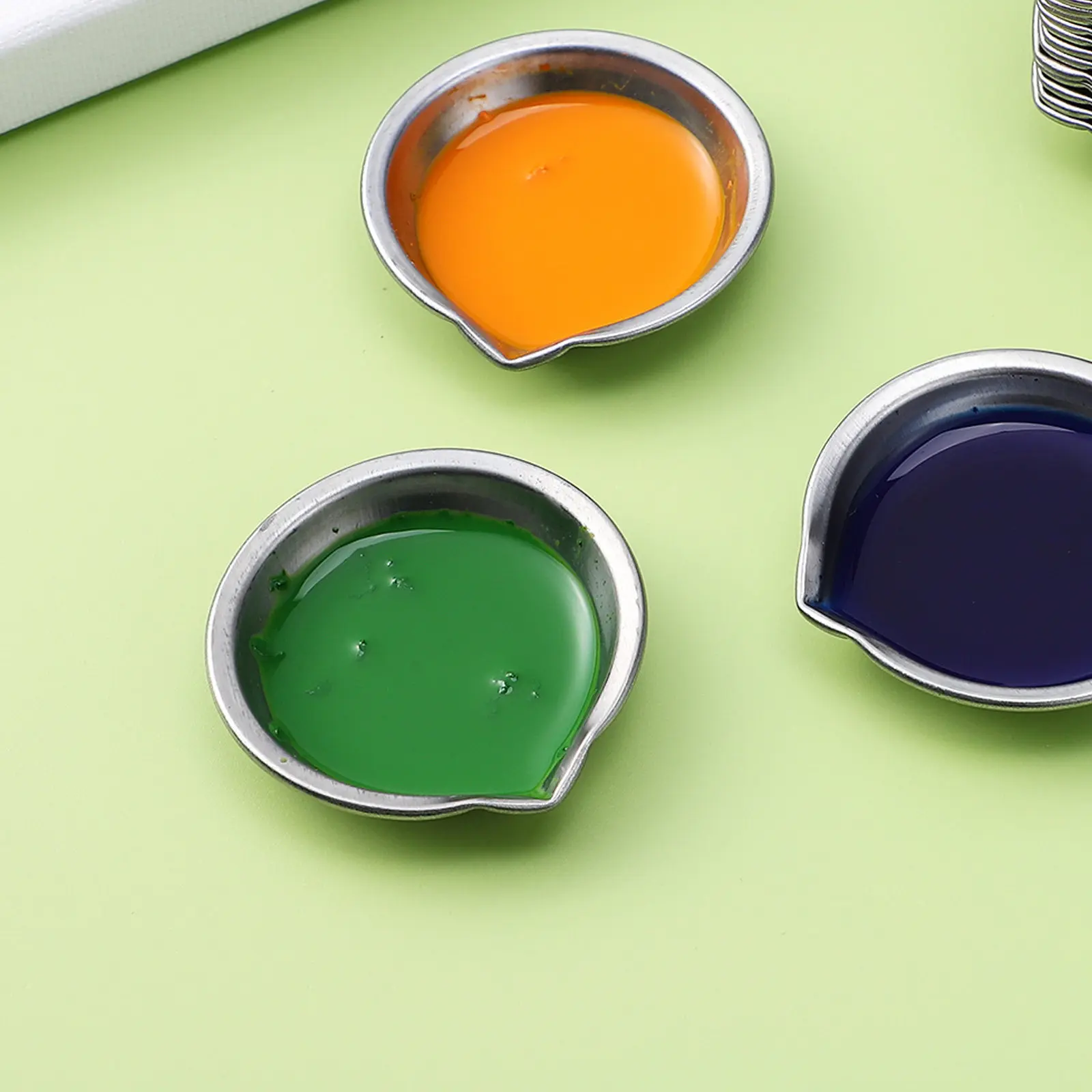 24Pcs Stainless Steel Paint Palette Round Mixing Tray Cups for Watercolor Oil Acrylic Makeup Craft Pigment Holder
