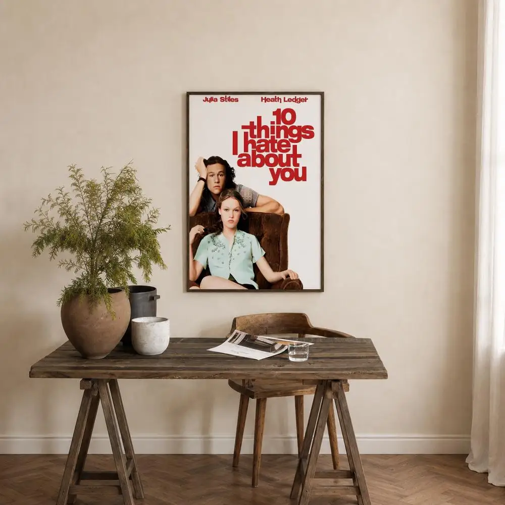 Movie 10 Things I Hate About You Poster Self‑Adhesive Waterproof PP Poster Coffee House Bar Wall Art Sticker Room Home Decor