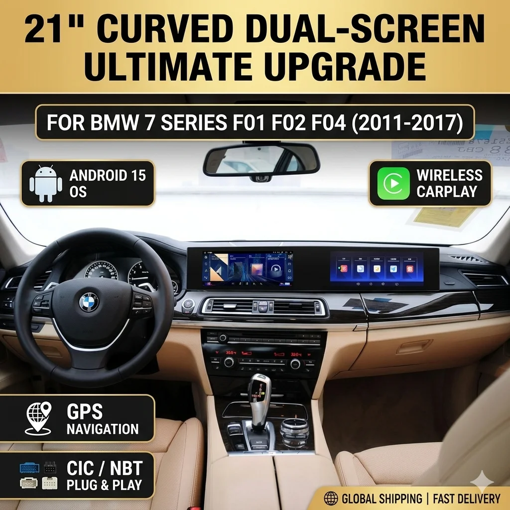 

Car Multimedia Player For BMW 7 Series F01 F02 F04 2011-2017 CIC NBT 21" Curved Dual Screen Android 15 Wireless CarPlay GPS