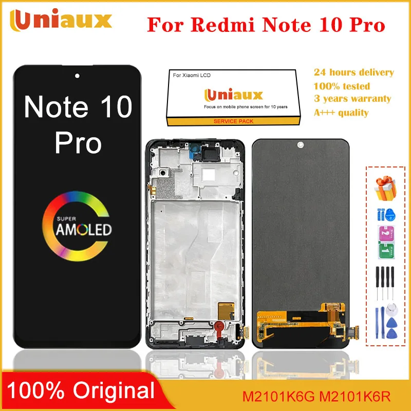 

6.67" Original For Xiaomi Redmi Note 10 Pro LCD Touch Screen Digitizer For Redmi Note10 Pro LCD M2101K6G M2101K6R Display