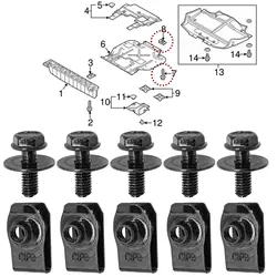 Car Body Bolts & U-nut Clips M6 Engine Shield Guard Bumper Fender Screw For Nissan QASHQAI Rogue Sport Juke Almera Leaf Frontier