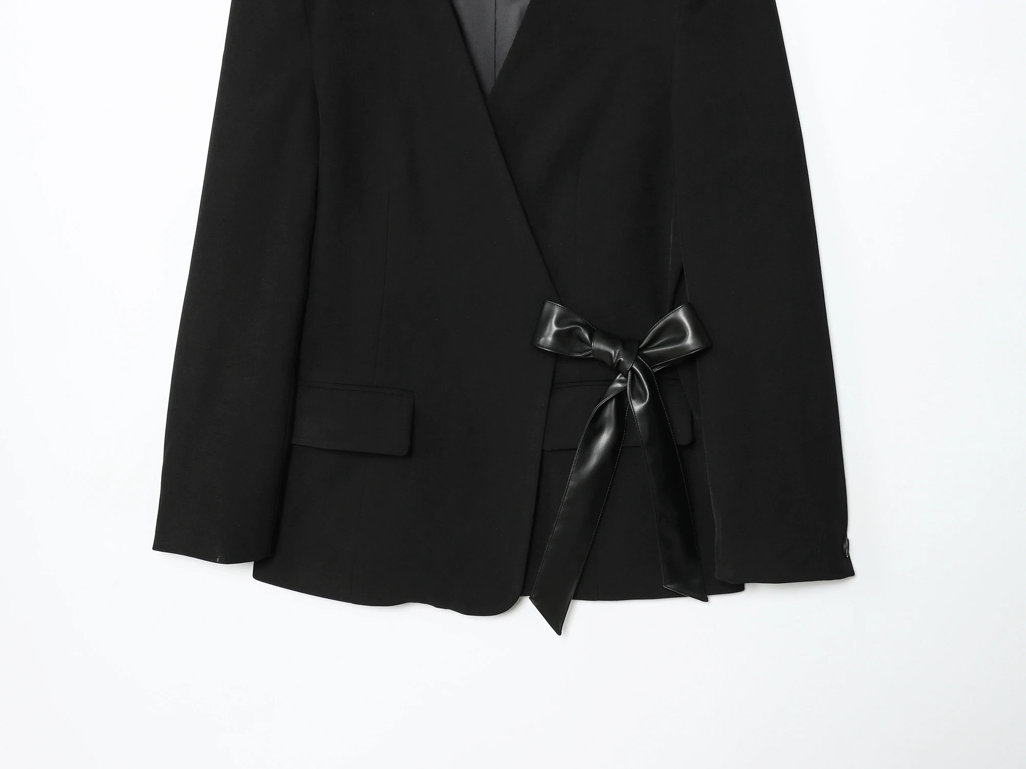 DEEABAE Autumn New Women's Dress 2025 European Style Loose Design Wrapped Casual Suit Jacket