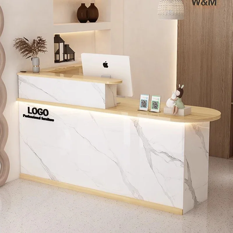 Multifunctional Nordic Reception Desk Professional Elegant Reception Counter Office Popular Rezeptionstheke Front Desk Furniture