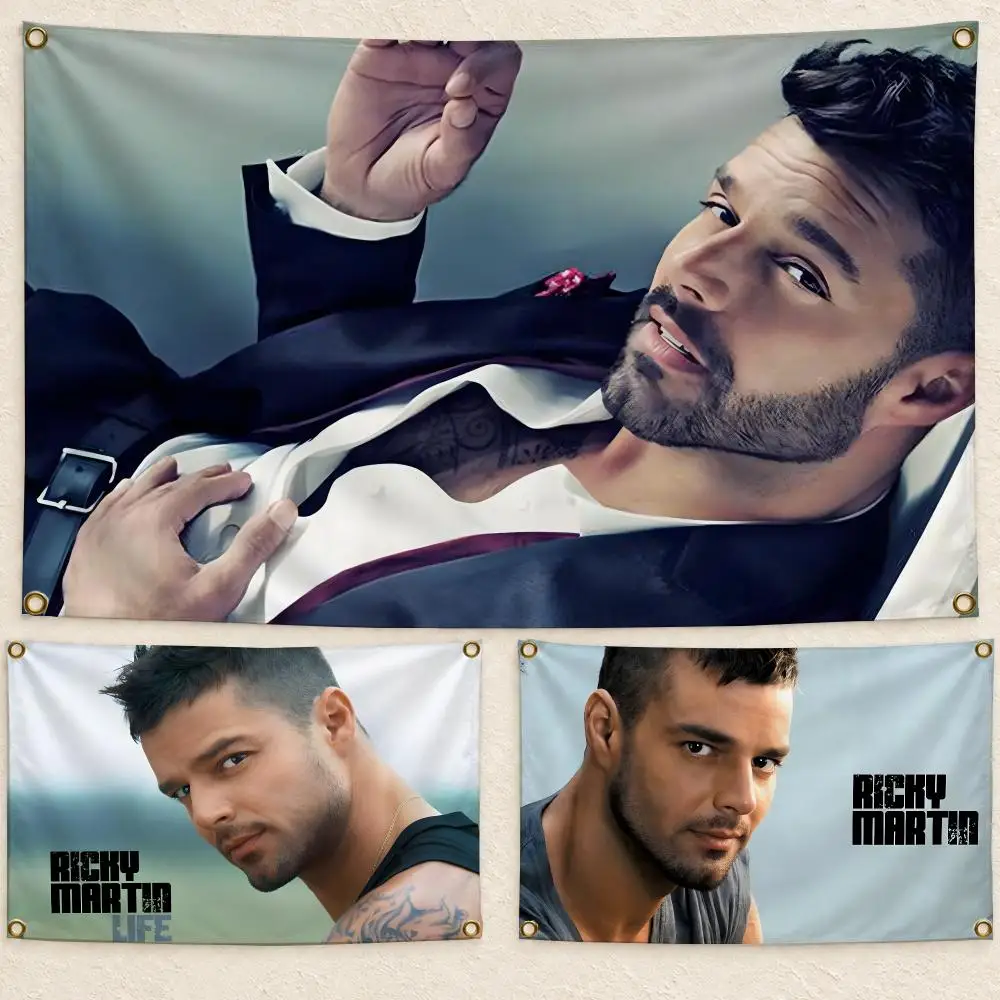 Pop Singer Ricky Martin Flags Wall Hanging Flag Banner Living Room Bedroom Home Decor HD Fabric Aesthetic