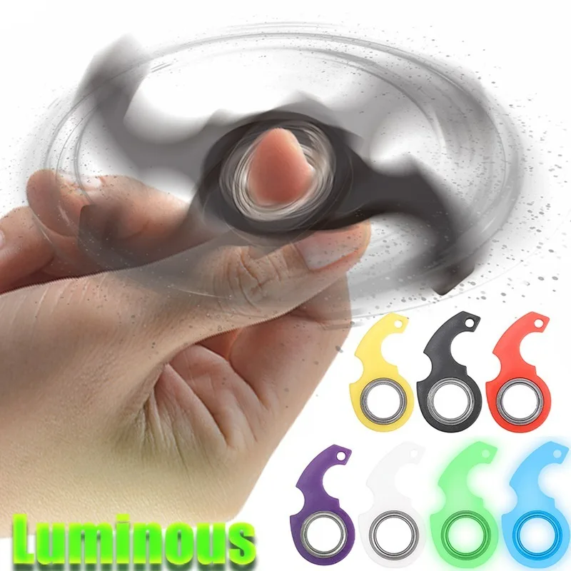 Colorful Keychain Fidget Spinner Anxiety Stress Relief Toys Revolve Cool Keyring Relieving Boredom Birthday Gift for Adults Kids