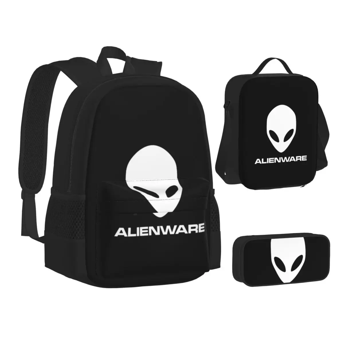 

Alienware Dale Backpacks Students Bookbag School Bags Kids Rucksack Lunch Bag Pen Bag Three-Piece Set