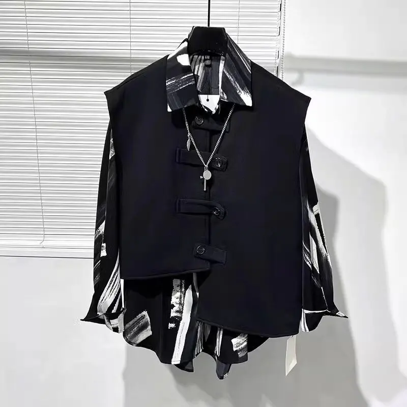 Fashion Techwear Vest Men Y2k Clothes Irregular Niche Design Casual Versatile Punk Hip Hop Streetwear Sleeveless Vest for Men