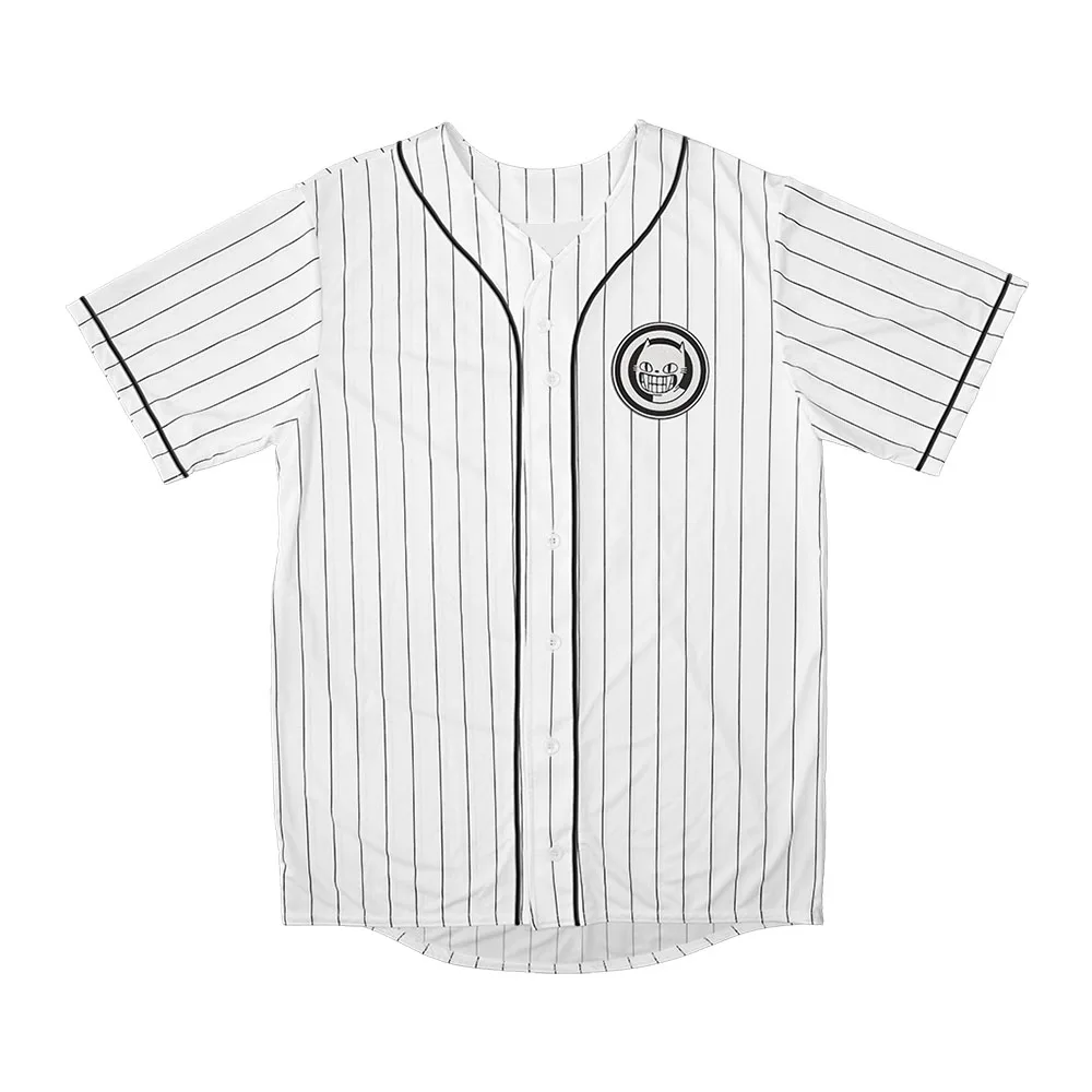 Game OFF The Batter's Jersey Short Sleeve Button‑Down Shirt Vintage Letter Graphic Print Loose Hip Hop Streetwear Pinstripe Tops