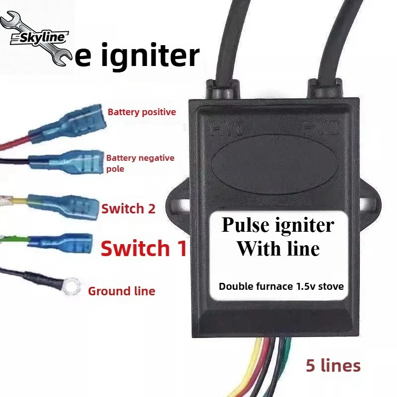 Suitable for Gas Stove Pulse Igniter, Two‑Wire Dual‑Burner, 1.5V Without Battery Box