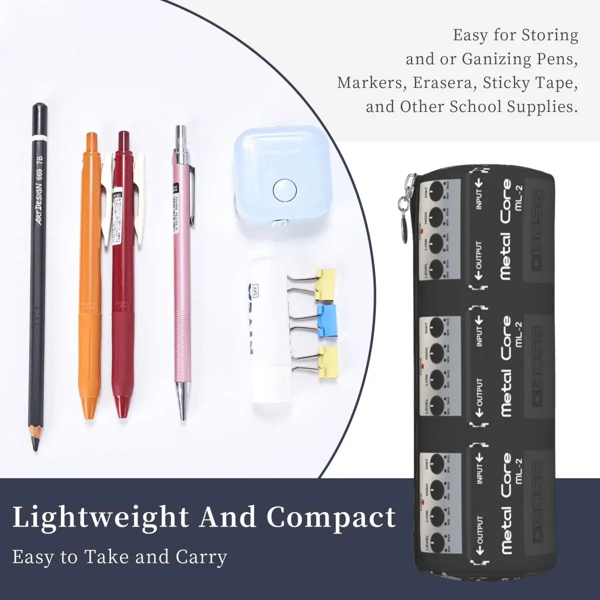 Boss Overdrive Bluesbreaker Guitar Pedal Pencil Case Pencil Pouch Cylinder Pen Box Pencil Bag for Studen Gifts - view 5