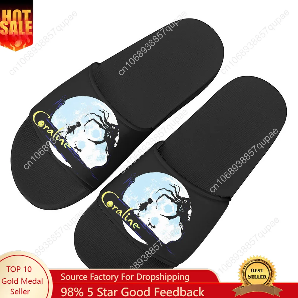 

Hot Coraline Anime Cartoon Movie Horror Slippers Home Water Shoes Mens Womens Summer Slipper Indoor Outdoor Pool Sandals