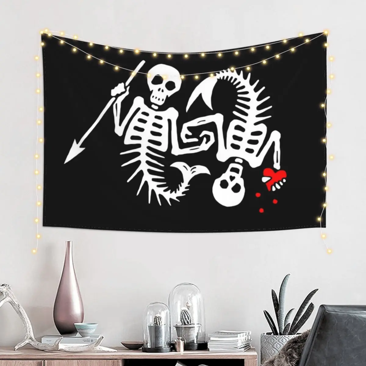 Our Flag Means Death [OFMD] s2 Skeleton Mermaids Logo Tapestry Hanging Wall Room Decorations Tapestry