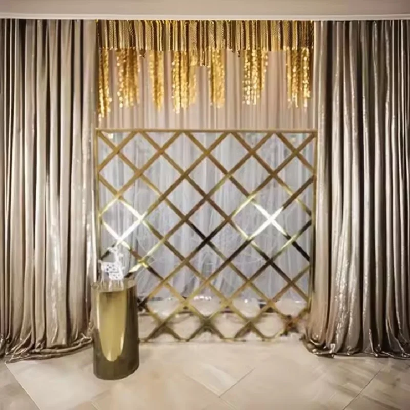 

Modern Stage Background Decoration Grid Design Stainless Steel Events Wedding